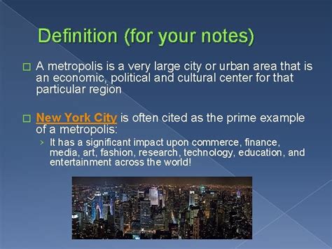 Capital Cities and Metropolises .